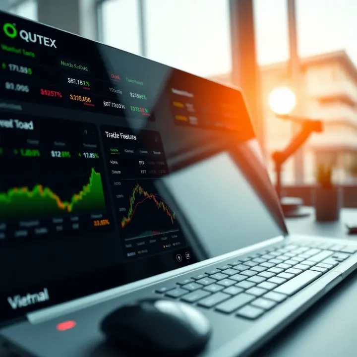 Dashboard view showcasing main features and trading tools on Qutex Trade platform