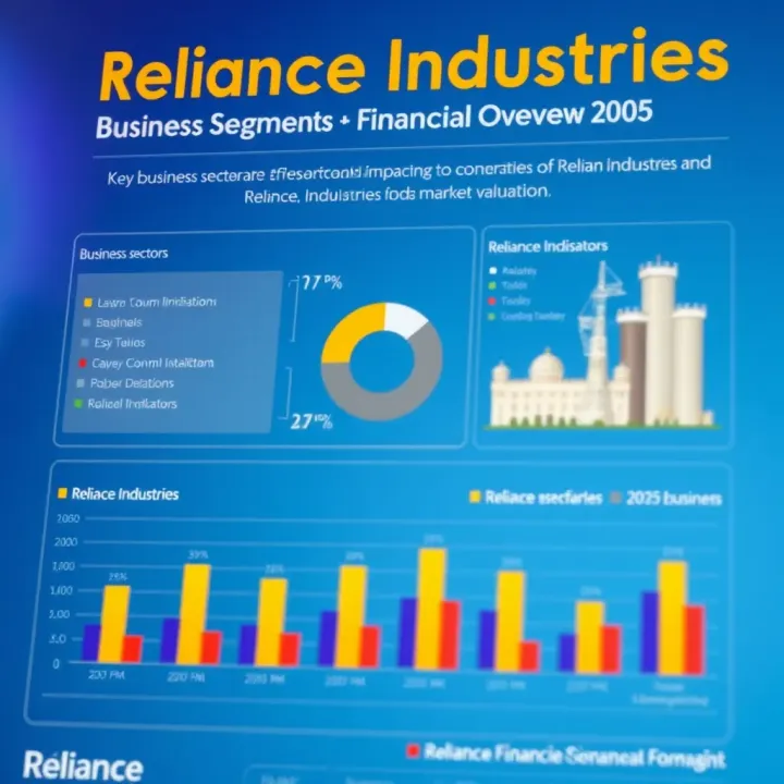 Infographic illustrating key business sectors and financial indicators impacting Reliance Industries' market valuation