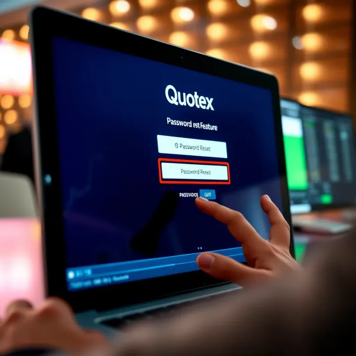 Accessing the Password Reset Feature on Quotex Secure login screen highlighting password reset option on digital device