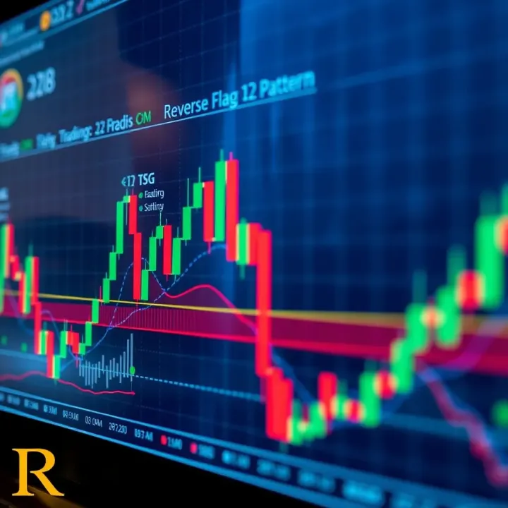 Applying the Reverse Flag Pattern in Trading Strategies Trading chart highlighting entry and exit points based on reverse flag pattern signals