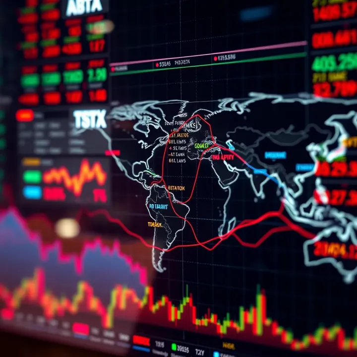 World map highlighting major forex trading markets with economic indicators