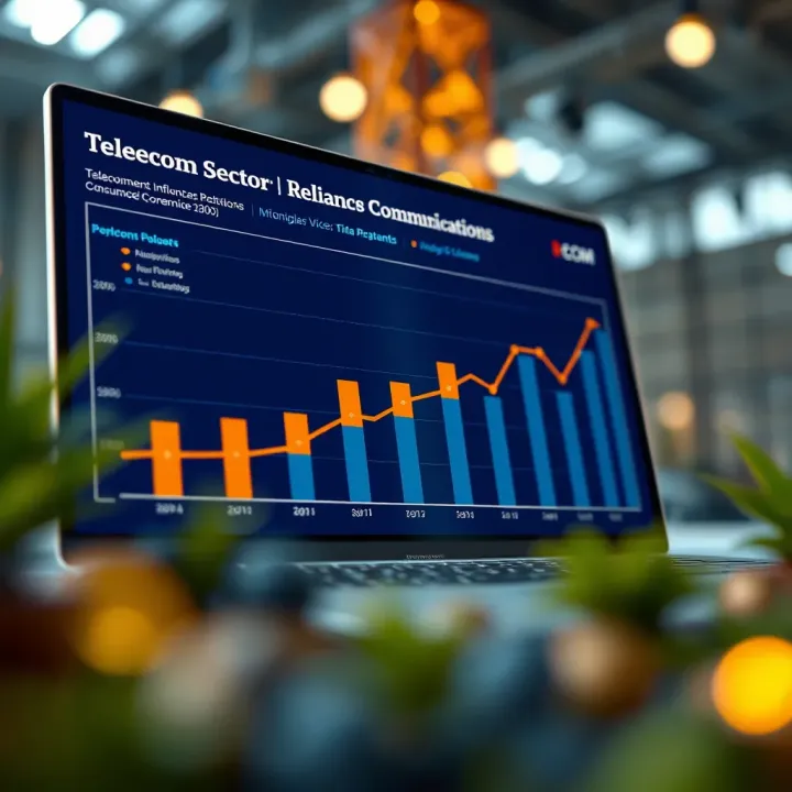 Analysis chart showcasing telecom sector growth factors affecting RCom's market position