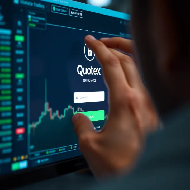 User entering login credentials on a secure Quotex platform interface