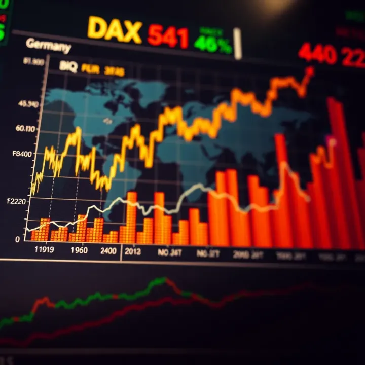 Historical Performance of the DAX Index and Its Global Market Influence Graph showing historical performance trends of the DAX index alongside global market indicators