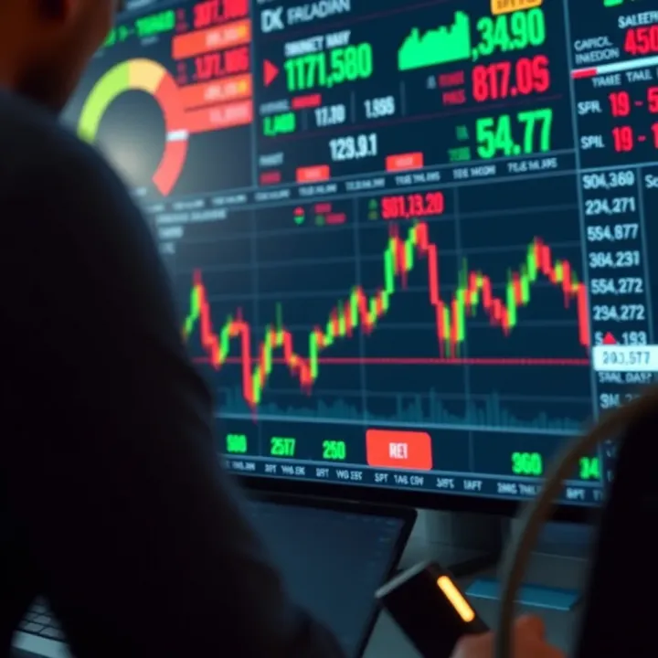 Graphical representation of risk-free practice trading environment with financial indicators