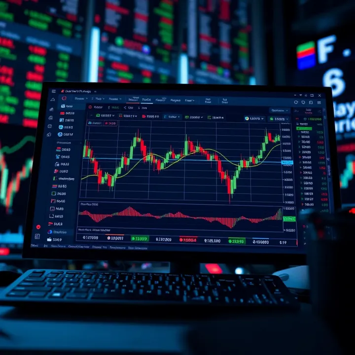 Interface of Deriv FX platform showing live forex charts and trading options