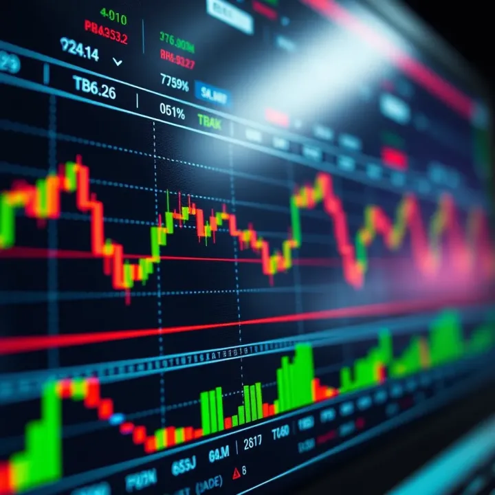 Graph showing currency pair fluctuations on a digital trading platform