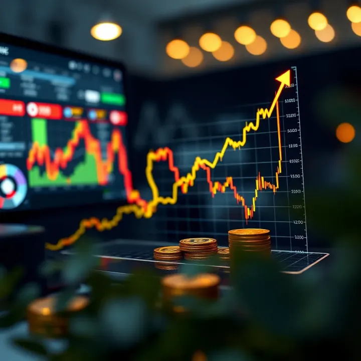 Graph depicting the growth of trading capital in forex funded accounts against market trends
