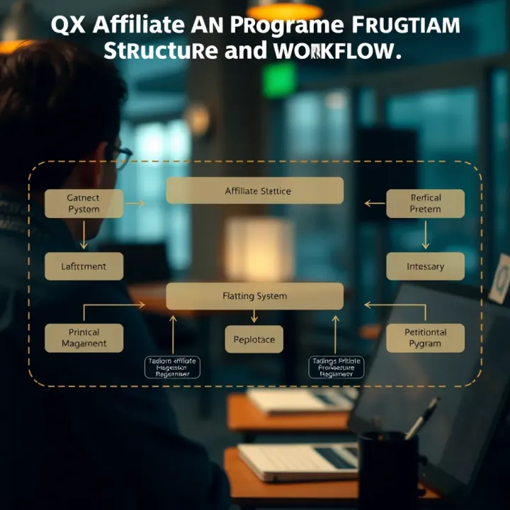 Diagram illustrating the structure and workflow of the QX Affiliate program for Indian marketers