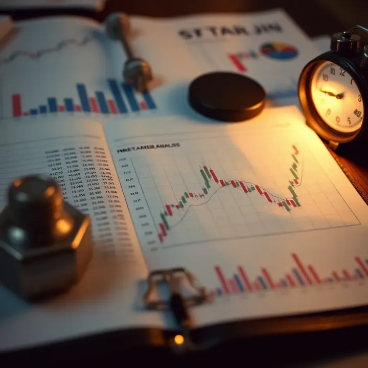 Financial documents and charts illustrating strategic career milestones