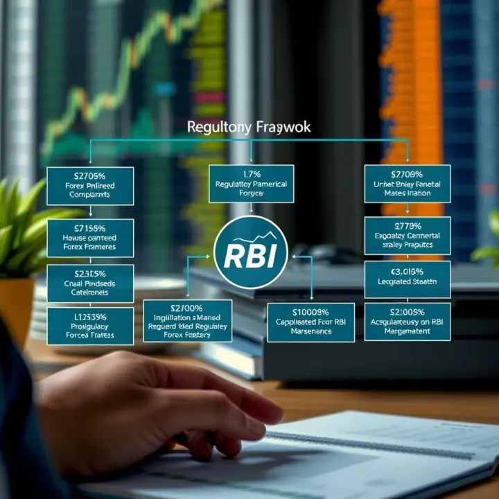 Illustration showing compliance and regulatory framework for forex brokers in India under RBI guidelines