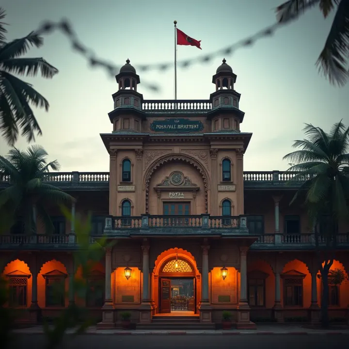 Historic Architecture of India's Postal Department Historic Indian postal building showcasing traditional architecture